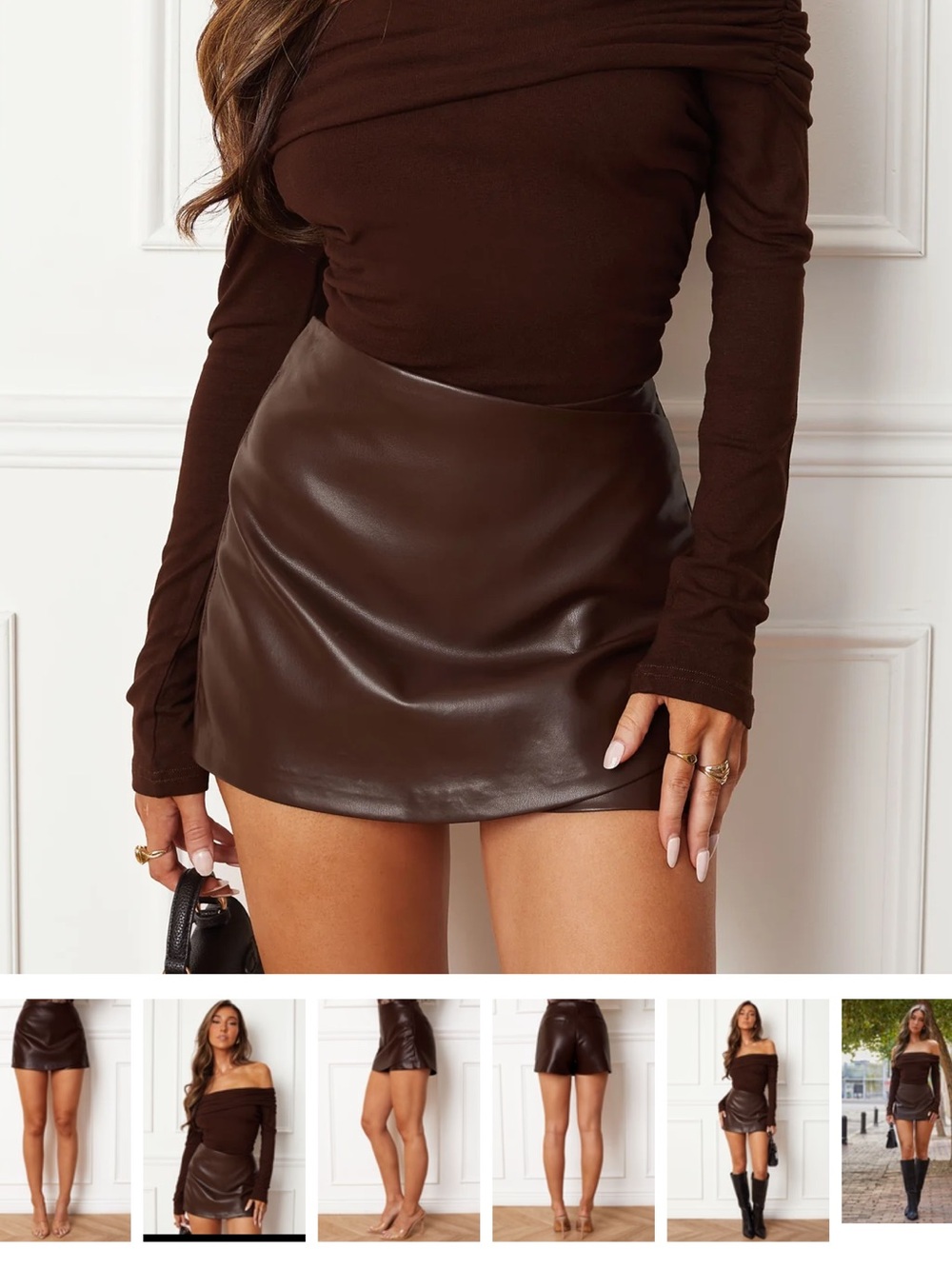 Priceless Mallory Leather Mini Skort